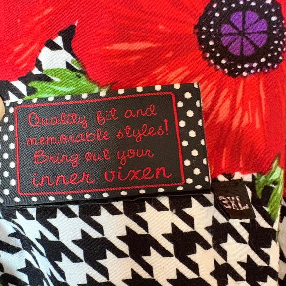 Voodoo Vixen Pin Up Girl Houndstooth Poppy Belted Fit & Flare Dress SZ‎ Plus 3X - Picture 12 of 14